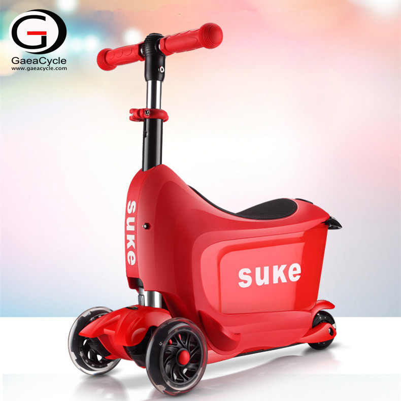 3 In 1 Baby Scooters With Storage Box Three Wheels Adjustable Ride On