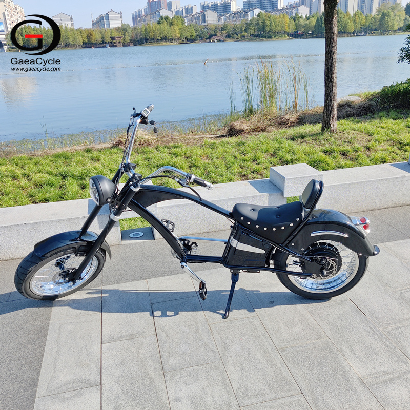 Vintage Chopper Electric Scooter Bike 48v 500w Rear Motor 12ah Battery ebike Carbon Steel Frame Electric Bicycle
